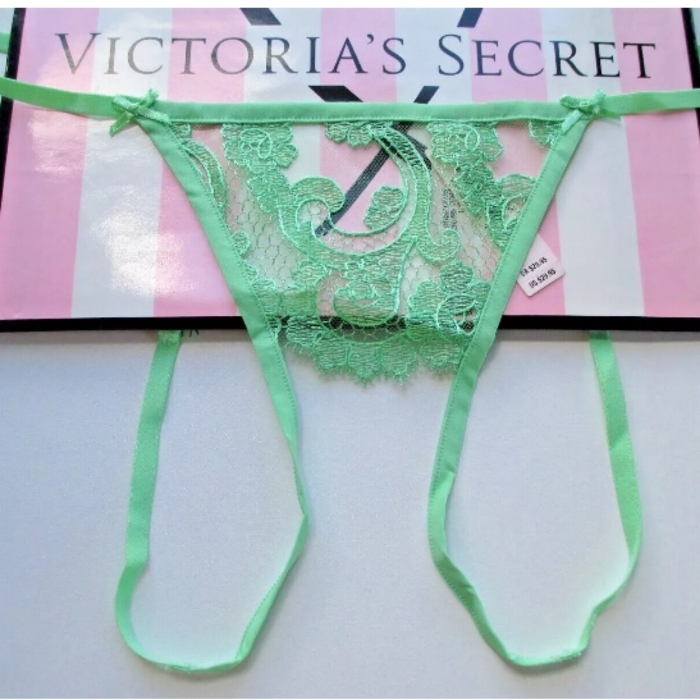 VICTORIA'S SECRET DREAM ANGELS Crotchless Boho Floral Embroidery String Bikini